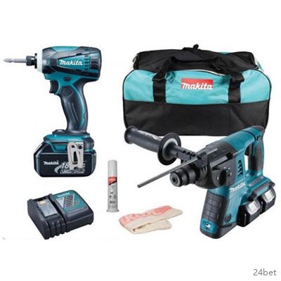 Bộ máy khoan bê tông và máy vặn vít dùng pin Makita DLX2071PM1 18V