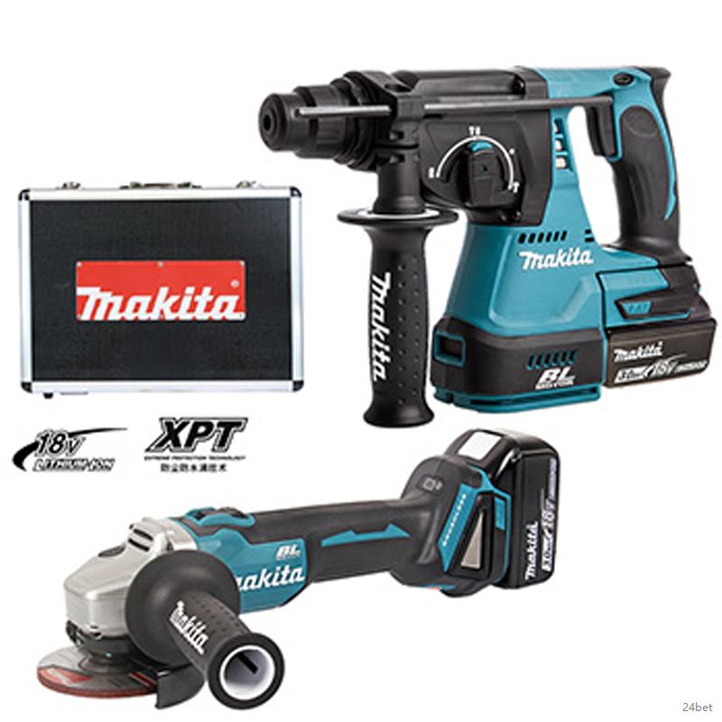 Bộ máy khoan, máy mài góc dùng Pin Makita DLX2161X